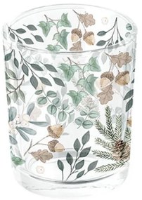 Karácsonyi üveg mécsestartó 5,5x6 cm Collection of Leaves