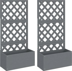 vidaXL 2 db szürke WPC rácsos ültetőláda 65 x 33 x 135 cm