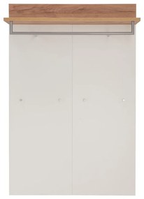 Fehér-natúr színű fogas panel tölgyfa dekorral Topix – Germania