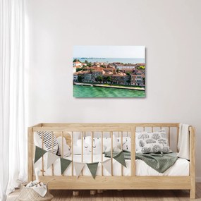 Kép - Légi felvétel a városra (üvegen) (70x50 cm)