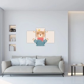 Kép - Bézs mackó koronával (90x60 cm)