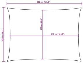 sötétzöld téglalap alakú oxford-szövet napvitorla 2 x 3,5 m