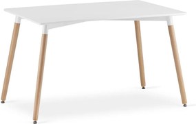 Étkezőszett 1 + 4, fehér étkezőasztal ADRIA 120x80 cm + krémszínű bársony szék LAVA