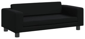 fekete gyerek bársonykanapé lábzsámollyal 100x50x30 cm