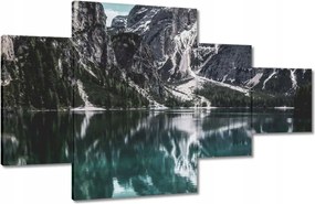Vászonkép 130x80 Tó az Alpokban Hegyek