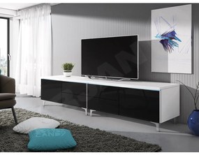 TV asztal szett (2 db.) Clea XI W Double (fehér + fényes fehér) (kék LED világítással). 1106200