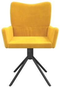 2 db sárga bársony forgó étkezőszék