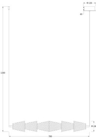 LED Csillár zsinóron SANSA LED/11W/230V arany/átlátszó