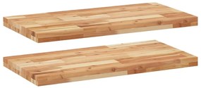 2 db olajbevonatú tömör akácfa függőpolc 100 x 40 x 4 cm