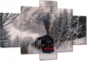 Képek 120x80 Mozdony a téli tájban