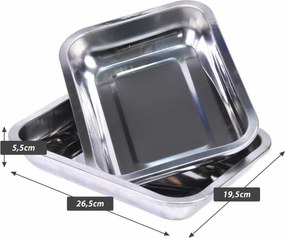 Bambusz vágódeszka alumínium csepptálca 40 x 30 x 6 cm