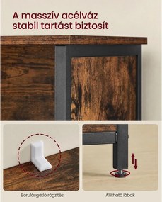 VASAGLE ipari stílusú sokoldalú tárolószekrény nyitott rekeszekkel és állítható polccal, rusztikus barna és fekete