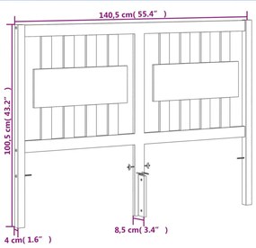 viaszbarna tömör fenyőfa fejtámla 135 cm