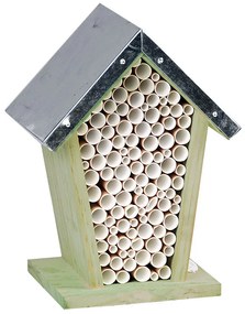 Méhecske fa ház, cink tetővel, 15 x 22 cm