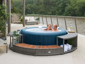 Lay-Z-Spa kör alakú rattan jakuzzi bútor, 200 cm, szürke