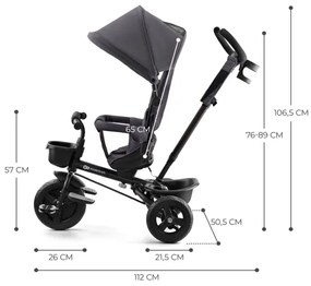 KINDERKRAFT - Gyermek tricikli AVEO szürke