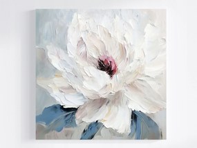 Vászonkép Canvas Természet Makro Kert Növényvilág Fehér Virág Peónia 40x40