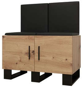 Előszobabútor Amanda 19 (artisan tölgy + fekete öko-bőr). 1086027