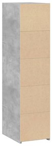 betonszürke szerelt fa magasszekrény 30 x 41 x 124 cm