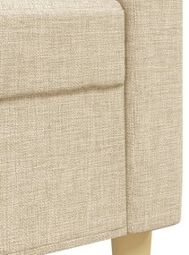 4 részes krémszínű szövet ülőgarnitúra lábtartóval/párnával