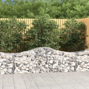 vidaXL 7 db íves horganyzott vas gabion kosár 200x50x60/80 cm