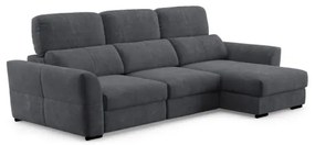 Univerzális, kihúzható háromüléses sarokkanapé tárolóval TRENTO antracit