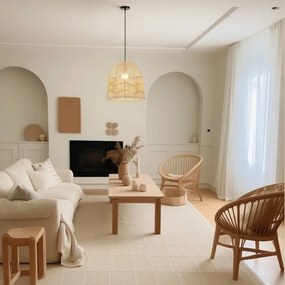 Immax 08262L - Csillár zsinóron PELO 1xE27/40W/230V átm. 40 cm rattan