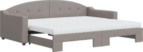 vidaXL tópszínű kihúzható szövet heverő matracokkal 90 x 200 cm