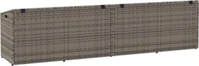 Szürke Polyrattan Kerti Tárolóláda 220X50X58 Cm