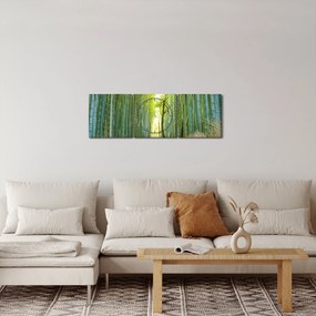 Kép - Bambusz erdő (órával) (90x30 cm)