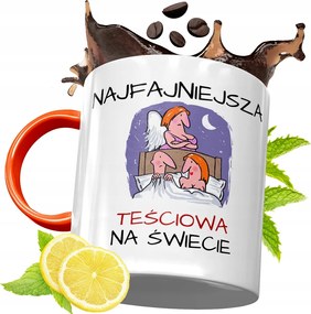 Narancssárga Bögre Anyósnak Ajándékba, fényképes nyomattal