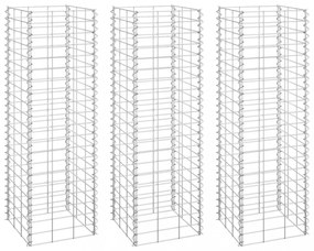 3 db vas gabion magaságyás 30 x 30 x 100 cm