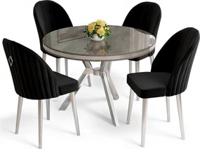 Mos étkezőgarnitúra, antracit-króm, 90 cm – TR240CHR2913