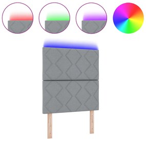 LED Fejtámla Gyémánt Blokkok Dizájn Világosszürke 80 cm Kárpitos