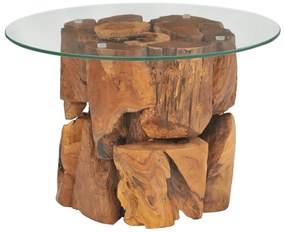 tömör tíkfa uszadék dohányzóasztal 60 cm