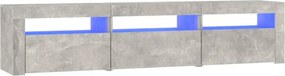 vidaXL betonszürke TV-szekrény LED lámpákkal 180x35x40 cm