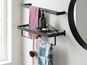 Fali törölközőtartó HANDY 60x12,5 cm, fekete