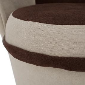 Fotel tárhellyel, bézs/barna, PERSI