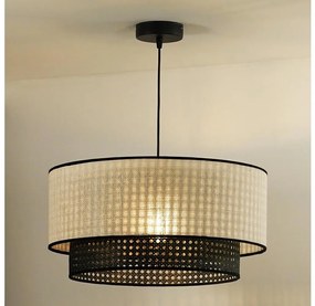 Duolla Duolla - Csillár zsinóron RATTAN YUTE 1xE27/15W/230V átm. 45 cm krémes/fekete DU603676