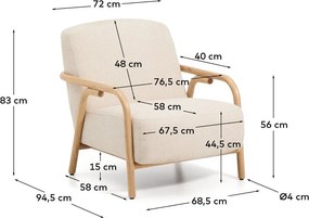 Bézs zsenília fotel Sylo – Kave Home