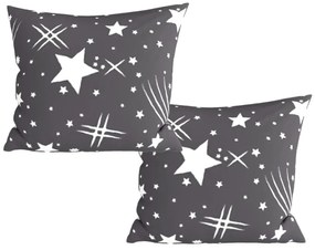 2 db mikroszálas díszpárnahuzat szett NIGHT SKY 45x45 cm, szürke
