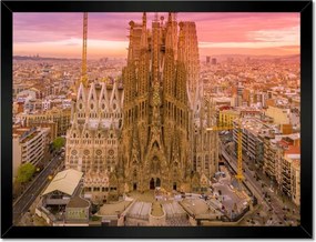 Poszterek keretben 40x30 Napsütéses nap Barcelona