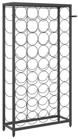 Fekete kovácsoltvas bortartó 45 palackhoz 54 x 18 x 100 cm
