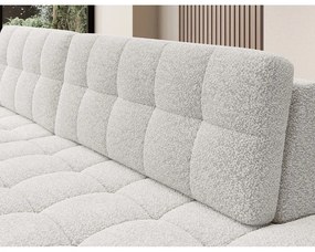 Krémszínű buklé kinyitható sarokkanapé (bal oldali-heverő résszel) Blezalt – ELTAP