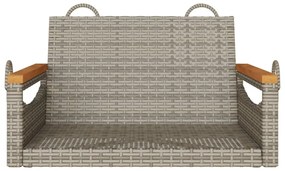 szürke polyrattan hintapad 63 x 62 x 40 cm