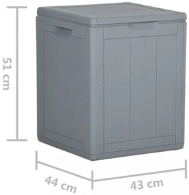 szürke PP rattan kerti tároló doboz 90 L