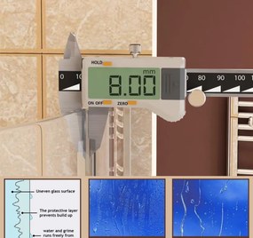 Erga Paris, Beépíthető zuhanyfal 110x200 cm, 8 mm-es matt üveg, fehér profil, ERG-V02-PARIS-110x200-FR-WH