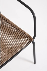 Sötétszürke-natúr színű fém kerti szék Jable – Bizzotto