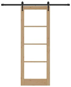 Egyszerű Csúszó Ajtó Barna 78 x 211 cm Fa és fém