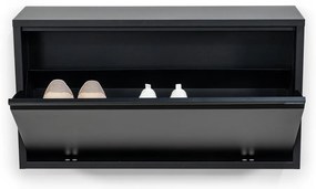 Fekete fém billenő ajtós-függő cipőtartó 75x41x22 cm Billy – Spinder Design